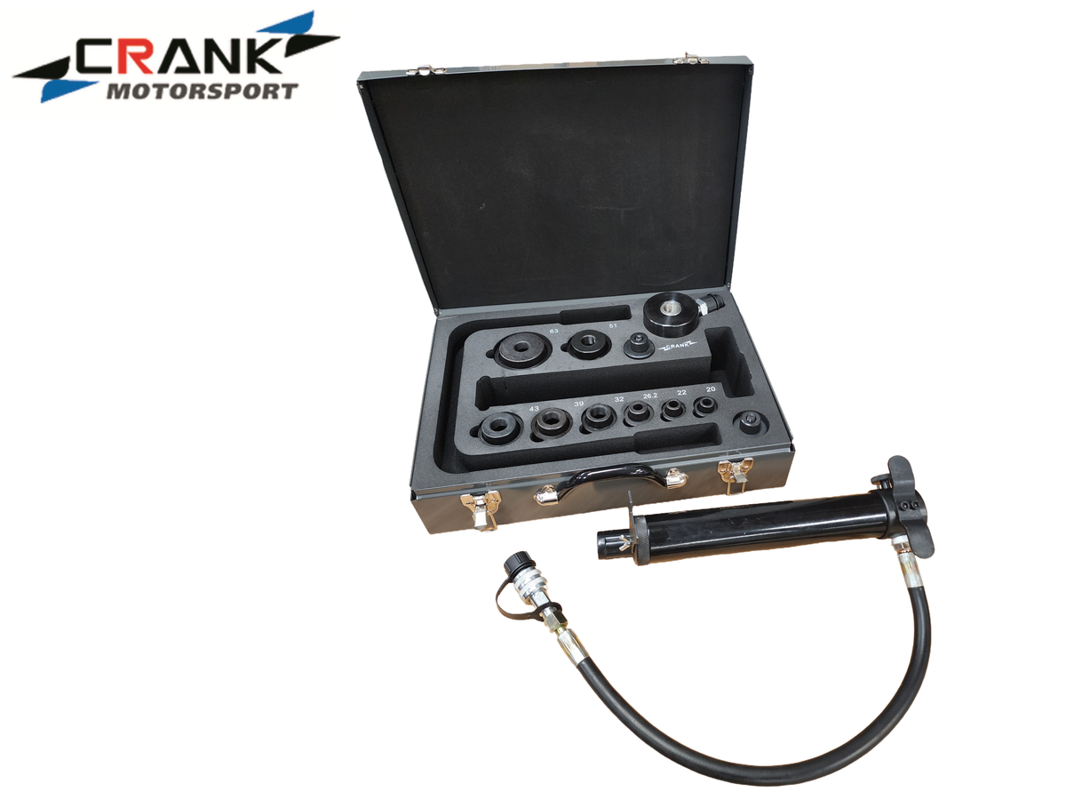 Crank Motorsport 16-Piece Hydraulic Metal Hole Punch Set – Premium Kit – Professional Sheet Metal Tool