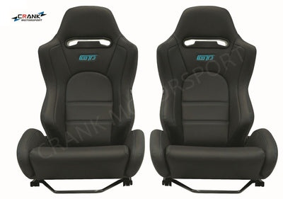 2x GT3 Ultra Hard-Wearing PVC Vinyl Racing Seats – Car Sport Seats – ADR Approved