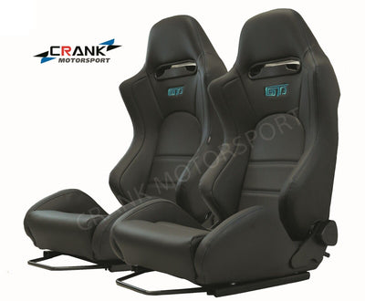 2x GT3 Ultra Hard-Wearing PVC Vinyl Racing Seats – Car Sport Seats – ADR Approved