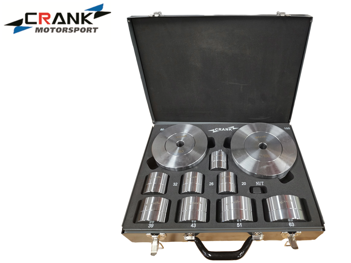 Crank Motorsport 20-Piece Hydraulic Metal Hole Punch Set – Premium Taper Dimple Dies Kit