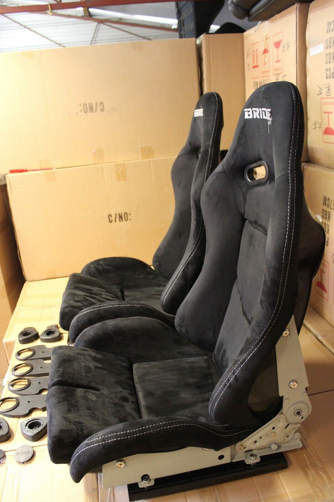 2x Bride Stradia Fiberglass Alcantara Recliner Seats – ADR Approved