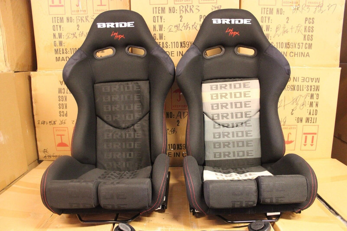 2x Bride Stradia Fiberglass Full Black Gradient Recliner Seat – ADR Approved
