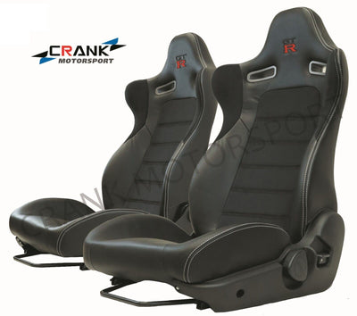 2x Crank Motorsport Nissan Skyline R34 GTR Mspec Leather Style Seats – ADR Approved