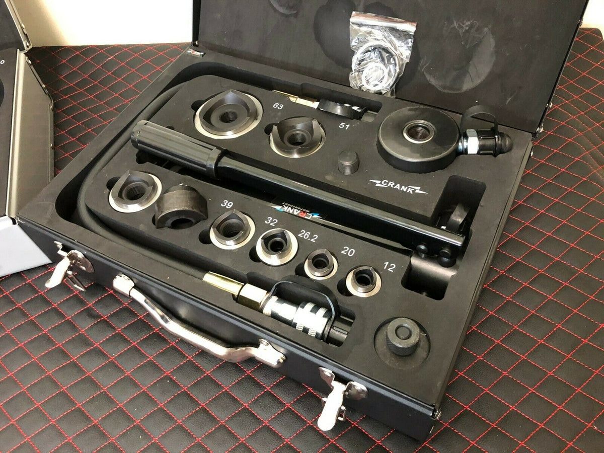 Crank Motorsport 36 Pcs Dimple Die Hole Punch Set – 16–63 mm Cut, 1/2–2.5 in TAPER Premium Kit