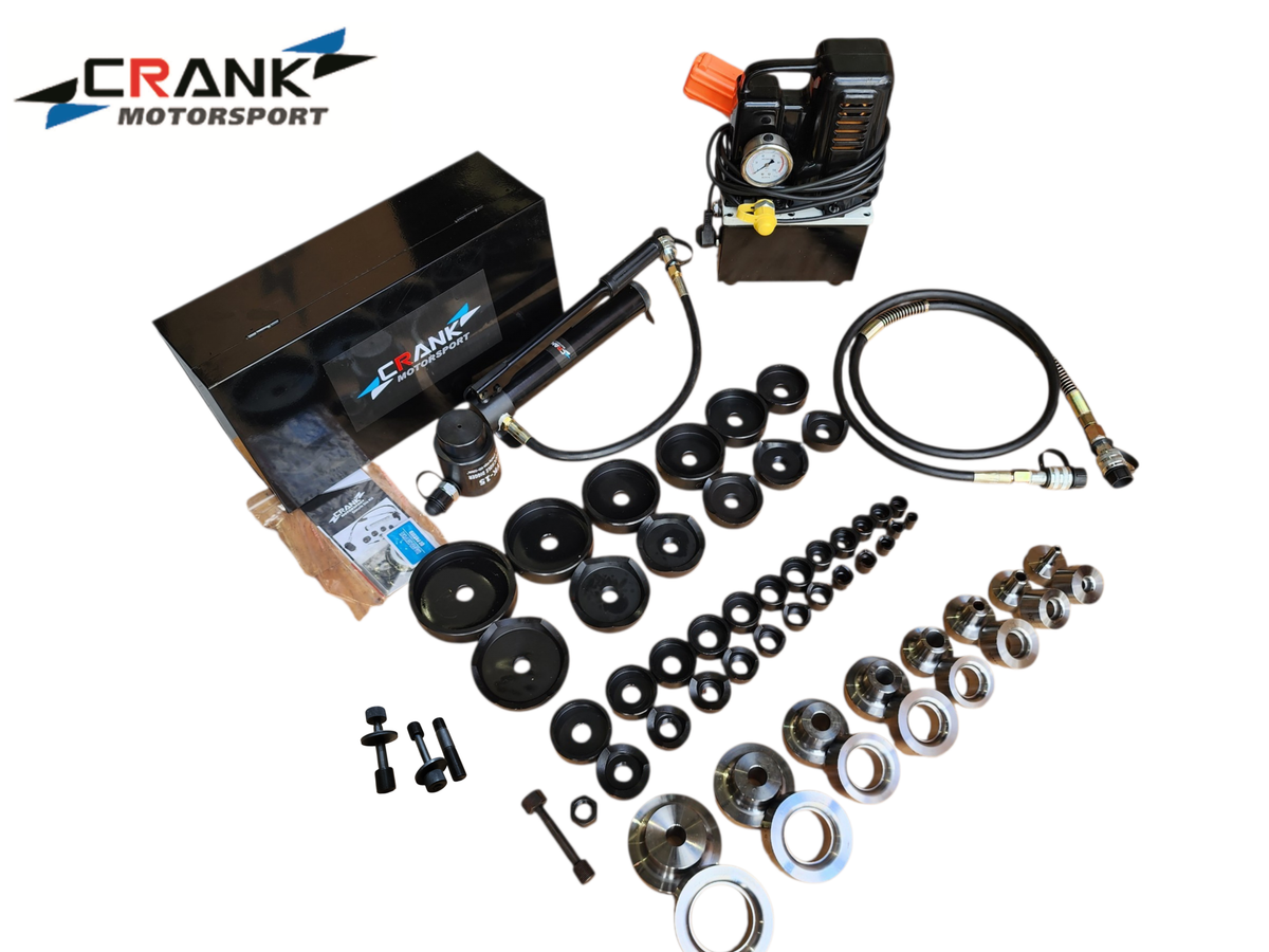 Crank Motorsport 52 Pcs Dimple Die + Electric Hydraulic Kit – 16–114 mm Cut, 1/2–2-1/2 in RADIUS