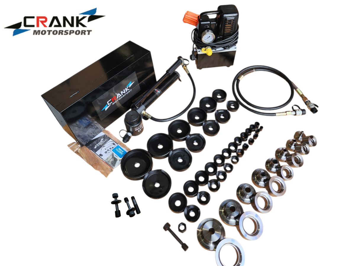 Crank Motorsport 52 Pcs Dimple Die + Electric Hydraulic Kit – 16–114 mm Cut, 1/2–2-1/2 in RADIUS
