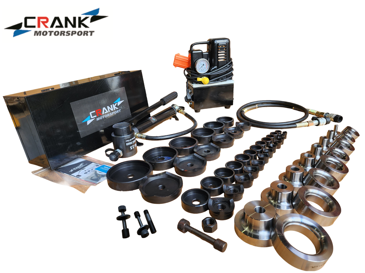 Crank Motorsport 52 Pcs Dimple Die + Electric Hydraulic Kit – 16–114 mm Cut, 1/2–2-1/2 in RADIUS