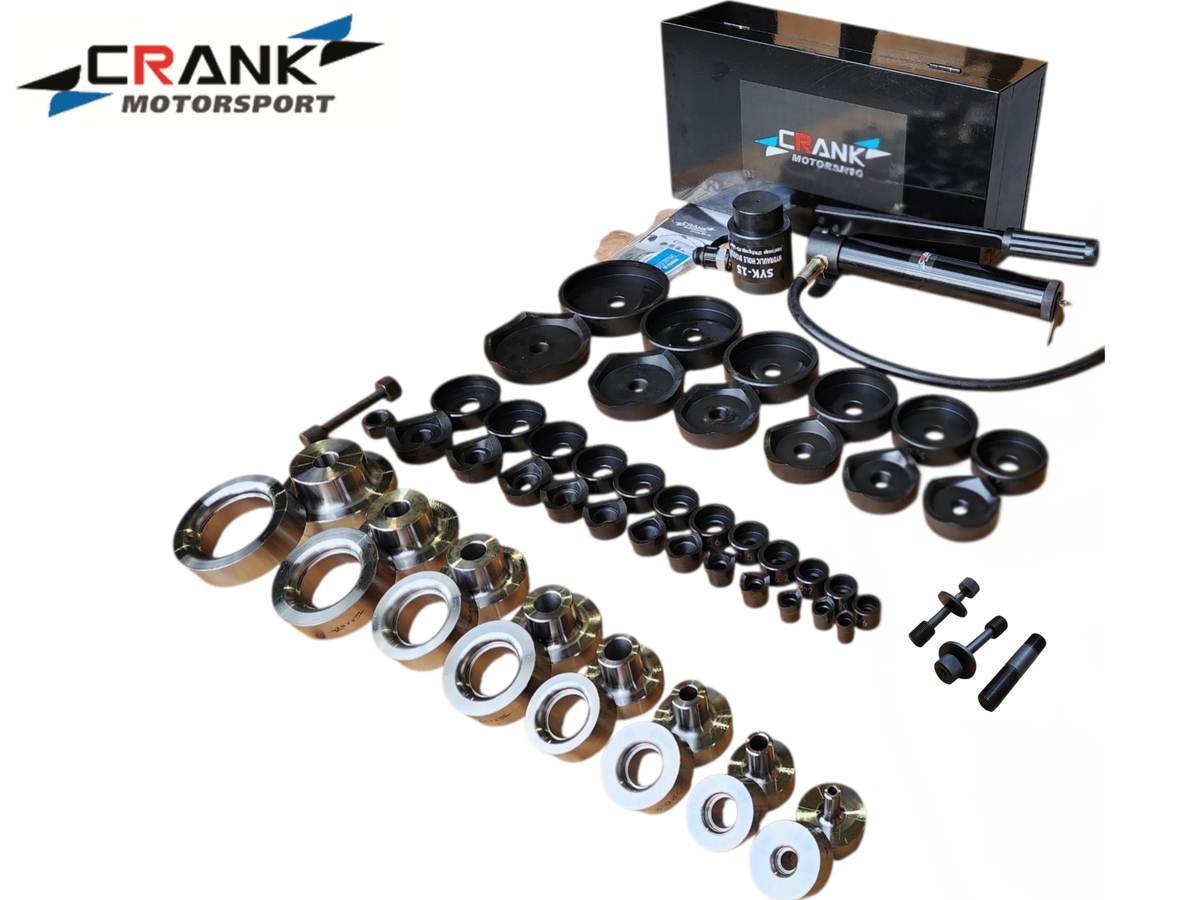 Crank Motorsport 52 Pcs Dimple Die Hydraulic Hole Punch Kit – 16–114 mm Cut, 1/2–2.5" RADIUS Set