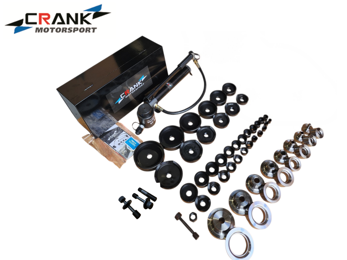 Crank Motorsport 52 Pcs Dimple Die Hydraulic Hole Punch Kit – 16–114 mm Cut, 1/2–2.5" RADIUS Set