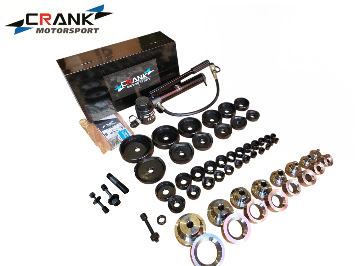 Crank Motorsport 52 Pcs Dimple Die Hydraulic Hole Punch Kit – 16–114 mm Cut, 1/2–2.5" TAPER Set