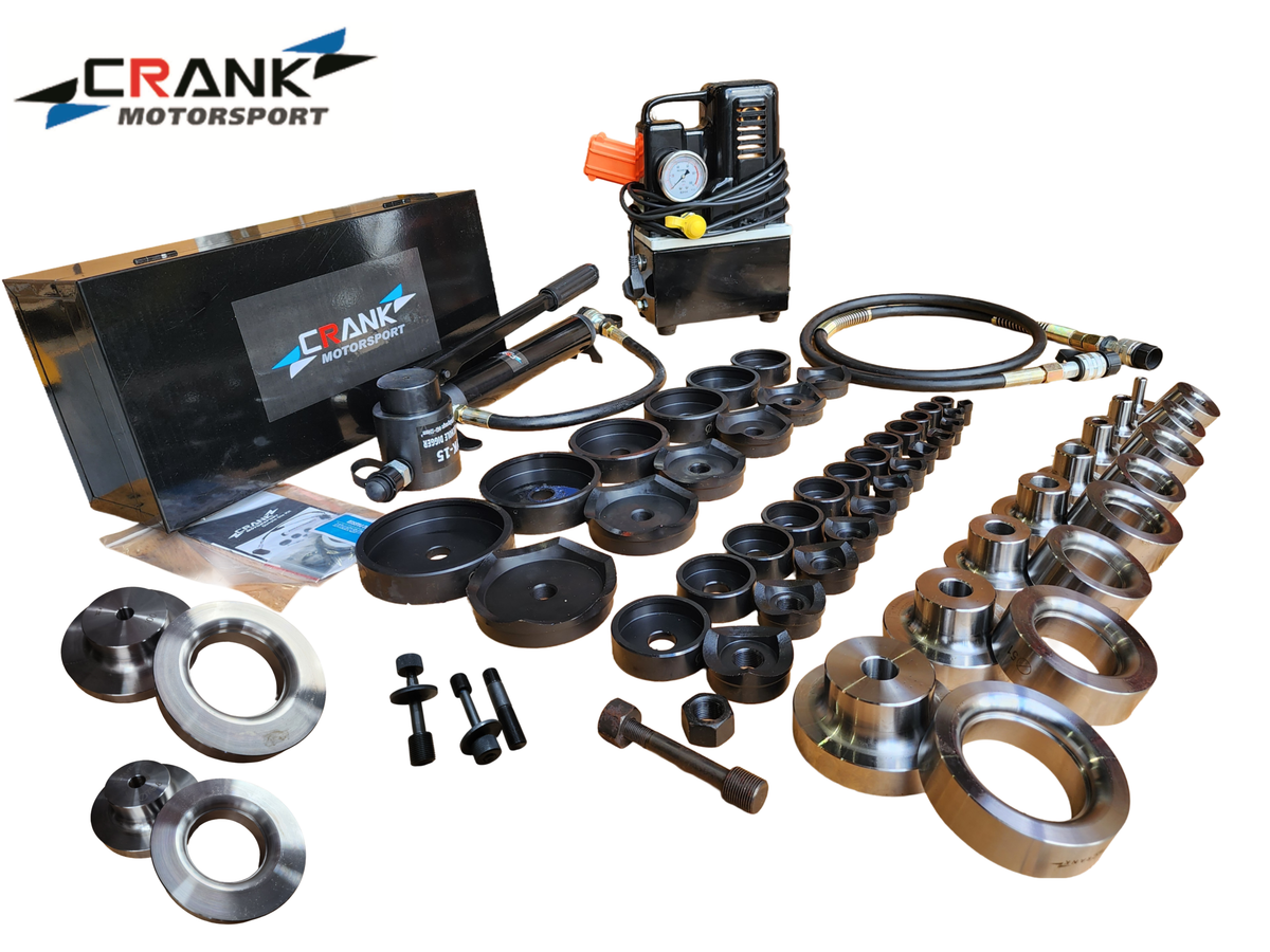 Crank Motorsport 56 Pcs Dimple Die + Electric Hydraulic Kit – 16–114 mm Cut, 1/2–2-1/2  in RADIUS