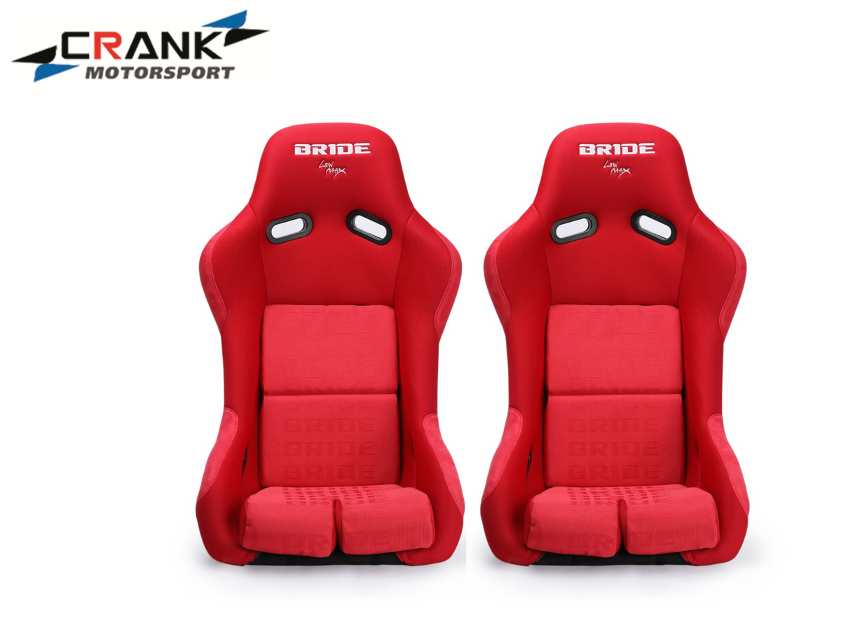 2x Bride VIOS II Style Fixed Back Racing Seats – Red Fibreglass Low Max
